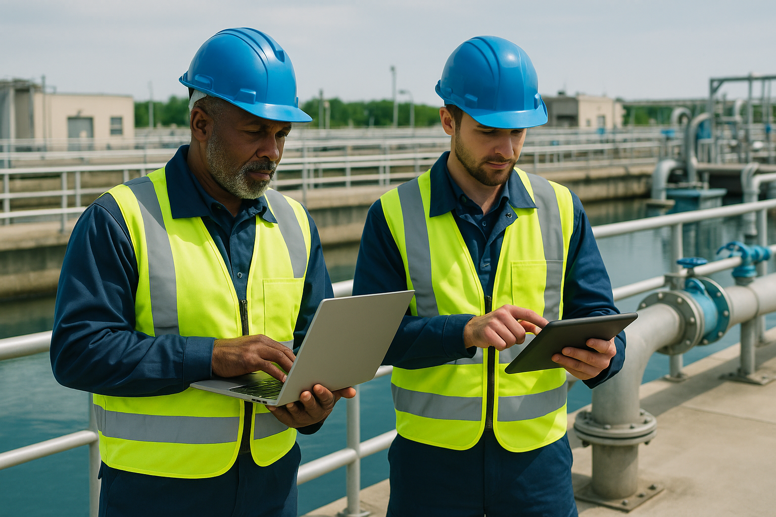 Utility Workers at Water Plant